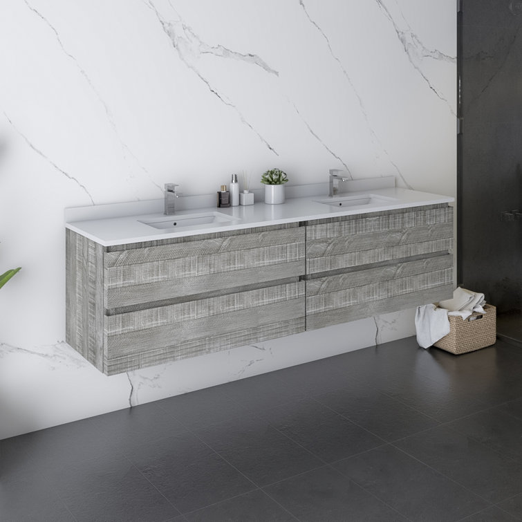 Fresca Formosa 72" WallMounted Double Bathroom Vanity Set Wayfair.ca